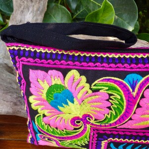 Thai clutch bag embroidered clutch bag boho purse ethnic purse colourful Hmong purse image 4