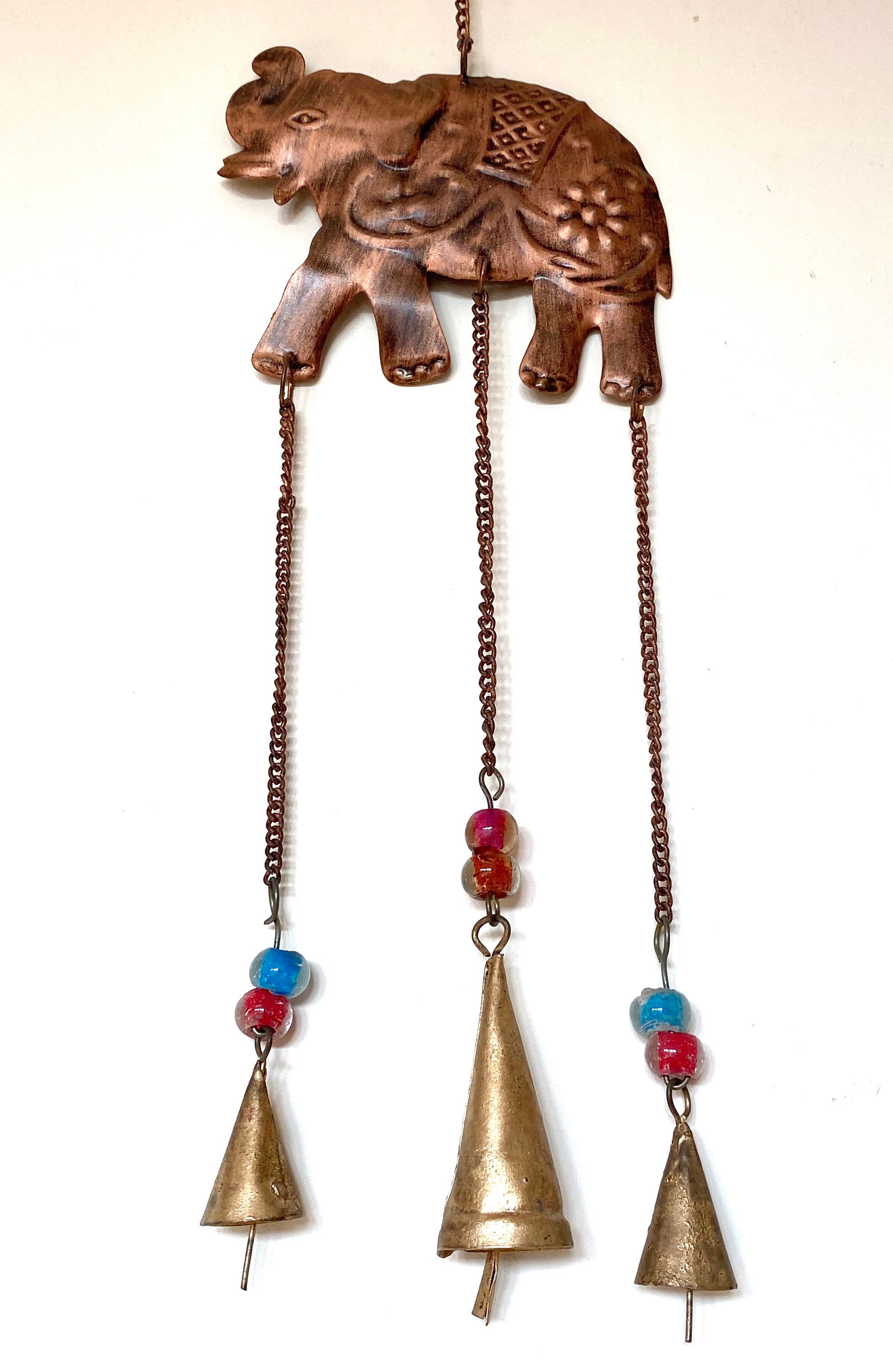 Hanging brass elephant chime brass wind chime boho decor Etsy