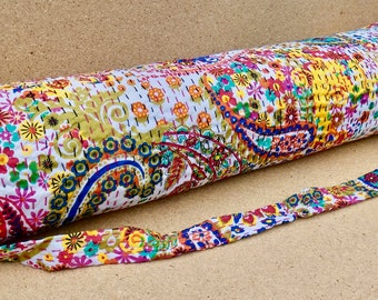 Handmade Kantha yoga bag | cotton yoga bag | boho yoga bag | eco yoga bag | lightweight yoga bag