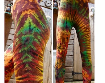 SMALL tie dye leggings | funky leggings | colourful leggings | festival clothing | hippie clothing