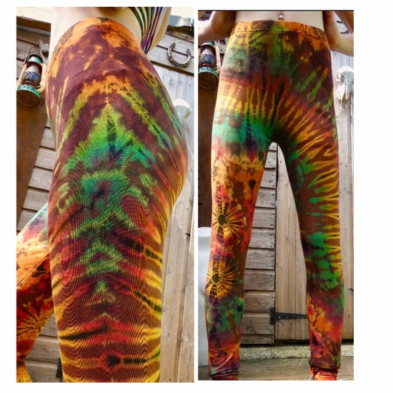 SMALL Tie Dye Leggings Funky Leggings Colourful Leggings Festival Clothing  Hippie Clothing 