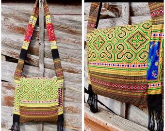 Embroidered boho bag | hippie bag | colourful bag | Hmong bag | crossbody bag | festival bag