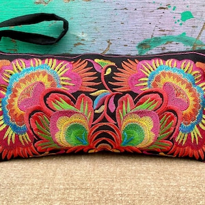 Embroidered Thai clutch bag | bohemian purse | boho purse | colourful purse | yellow purse | gifts for her