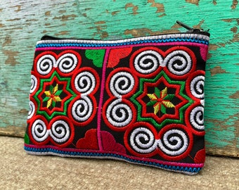 Small embroidered Hmong purse | coin purse | ethnic purse | Thai purse | bohemian purse
