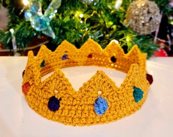 Christmas cracker hat / crown crochet pattern | kids, teens, adults, cats, dogs!