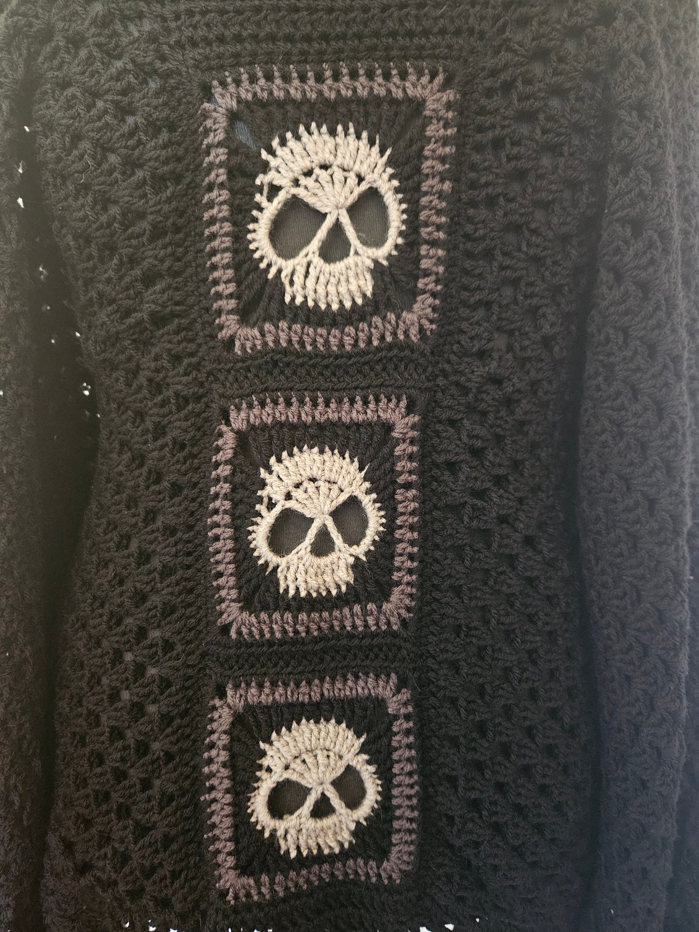 【lad musician】skull Cardigan Plus Size - Space Dye Oversize Open Front Skull Cardigan - Torrid