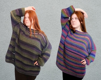 Spring Equinox, light and airy, very easy jumper crochet pattern.