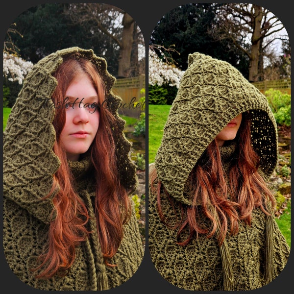 Skurrile Woodland Hood Häkelanleitung.                     *Nur Kapuzenschnitt*