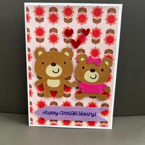 Handmade “Happy AnniBEARSary” card  | cute card | anniversary card | greeting card | blank card | love | pun card | bear theme