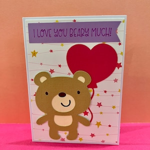 Handmade “I love you beary much” card | handmade card | pun cards | cute cards | bear themed | love | Valentine’s Day | Valentine’s Day card