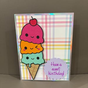 Handmade “Have a sweet birthday!” card | Greeting Card | blank card | birthday card | ice-cream theme | Pun card