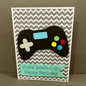 Handmade “You’ve levelled up…Happy Birthday!”card | Greeting Card | blank card | birthday card | pun card | gamer themed