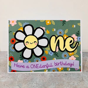 Handmade “Have a ONEderful birthday!” card | birthday card | greeting card | first birthday | cute cards | pin cards