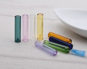 6pieces Coloured glaze Diffuser Perfume Refillable Coloured Essential Oil vial Pendant Necklace, glass vial pendant necklace pendant, no cap