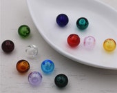 12pieces Coloured glaze ball beads Diffuser Perfume Refillable Essential Oil vial Pendant Necklace, jewelry make findings - only glass vials