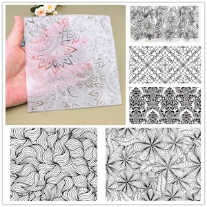Polymer Clay Texture Stamp Sheets Leaves Flowers Mandala Pattern DIY Embossing Art Clay Pottery Tools Supplies Polymer Clay seal