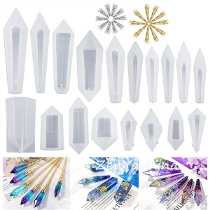 58Pcs Crystal Multi Pendulum Pendant Epoxy Resin Silicone Molds With Flower Cap Set Jewelry making Casting Molds Tool