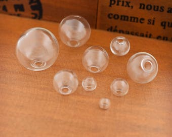 10pcs plain end Glass globe Glass bubble Glass cover Glass ball Transparent Empty Glass dome Jewelry Making Supply