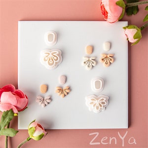 7 Designs Choose Floral Clay Cutters, Flower Drop Dangle Polymer Clay Earring Cutters, Unique Clay Cutter Clay Tools Clay Molds
