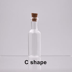 10 Pieces cork Glass vial pendant Mini Glass Bottle with Cork Cute Jars Wishing bottle Charms 3 Shape Minxed 10 Pcs  Shape-C