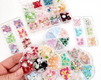 Mixed Acrylic Tiny Flowers Leaf For Soft Pottery Polymer Clay Jewelry Earrings Making Nail Art Craft Material