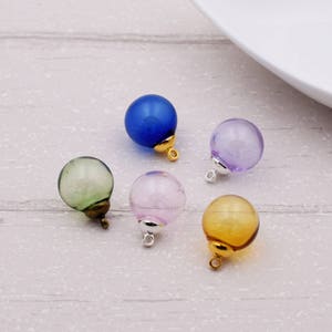 5X 8-16mm colorized mini glass globe Glass Bottle , glass vial pendant glass dome cover jewelry making supply