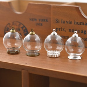 5set 25*15mm Clear Empty Glass Globe bottle Glass Dome Glass vial pendant Jewelry DIY Supply Holiday decoration