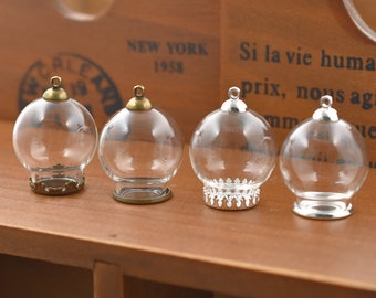 5set 25*15mm Clear Empty Glass Globe bottle Glass Dome Glass vial pendant Jewelry DIY Supply Holiday decoration