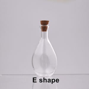 10 Pieces cork Glass vial pendant Mini Glass Bottle with Cork Cute Jars Wishing bottle Charms 3 Shape Minxed 10 Pcs  Shape-E