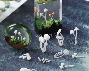 3D Micro Mushroom For Resin Art DIY Craft Resin Jewelry Casting Filler, Mini Mushroom Landscape Decoration