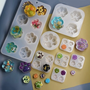 Cat Claw Bear Paw Shape Silicone Mold Pendant Epoxy Resin Casting Mould Jewelry Making DIY Materials Resin Keychain Charms