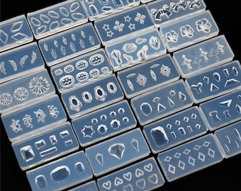 Nail Decoration Mold Silicone 3D Nail Art Small cartoon Relief Nail patch Crystal Template Manicure Tools Resin Nail Sticker DIY Mold
