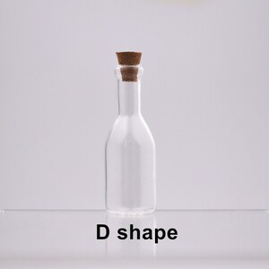 10 Pieces cork Glass vial pendant Mini Glass Bottle with Cork Cute Jars Wishing bottle Charms 3 Shape Minxed 10 Pcs  Shape-D