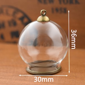 Rikyo Glass Dessert Dome with Wood Base,Mini Cake Stand,Cake Plate