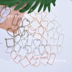 10 pezzi pendenti vuoti cavi accessori per gioielli fatti a mano artigianato cornice in metallo bordo in metallo per la creazione di gioielli in resina fusione di resina castone aperto