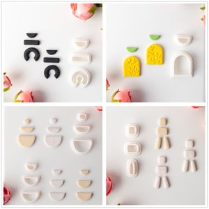 8 Designs Clay Cutters Set, Group Dangle Polymer Clay Earring Cutters, Unique Clay Cutter Clay Tools