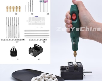 Mini Pearl Punching Machine Jewelry Making Tool DIY Drilling Tools Portable Small Electric drill Resin Punching Polishing