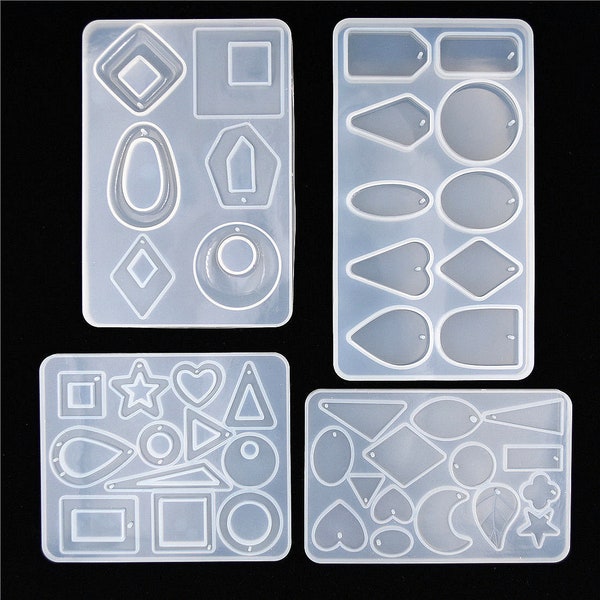 Multiple shap pendant Mold Silicone Mold for Pendant DIY Craft Jewelry Epoxy resin Pendant Resin hollowed-out necklace pendant mould