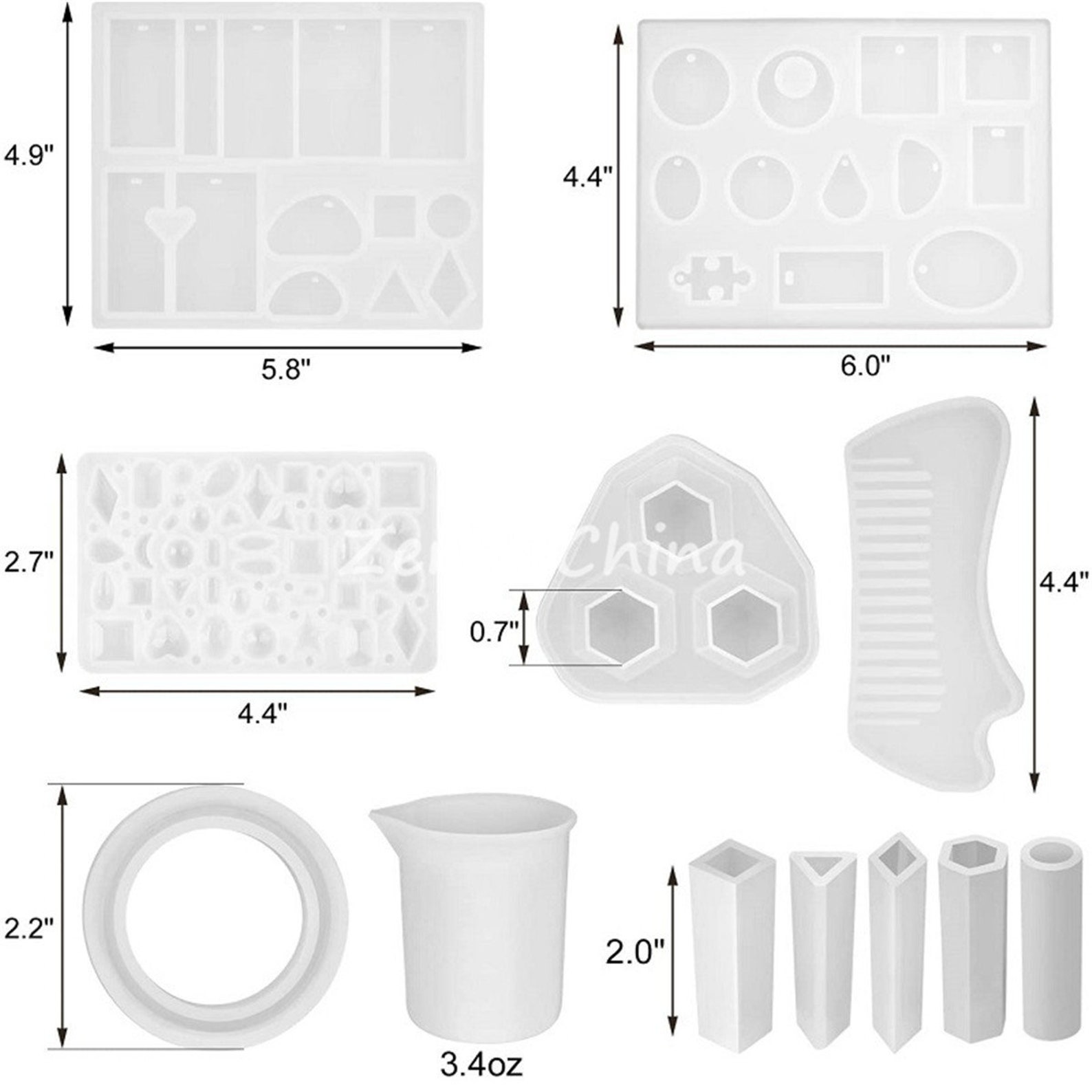 129pcs Different Style Epoxy Resin Molds Set Resin Pendant Etsy