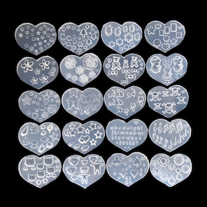 NEW Nail Decoration Nail Mold Nail Art Flower Sakura Heart Star Shell Crystal Template Manicure Tools Resin Nail Sticker Mold A01-A30