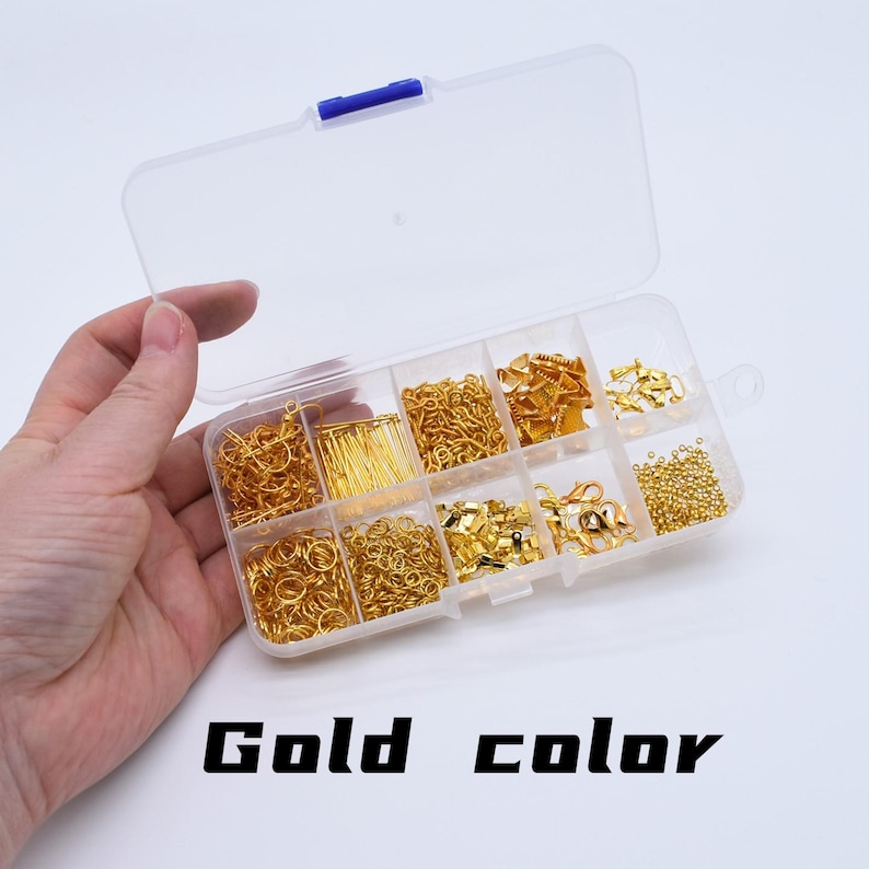 Jewelry Findings set Supplies Jewelry Making Tools Earrings Jump Ring Lobster clasp Wire for Necklace Earrings Gold color
