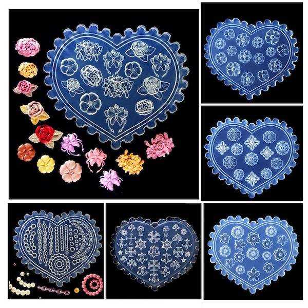 Nail Decoration Silicone Mold Nail Art Cute Flowers Sakura DIY Template Manicure Tools Nail Sticker Mold for Resin and Polymer Clay