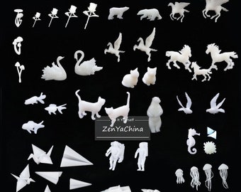 3D cute ELK Jellyfish Swan Polar bear For Resin Art DIY Craft Resin Jewelry Casting, Mini Resin Landscape Decoration micro animal as filler