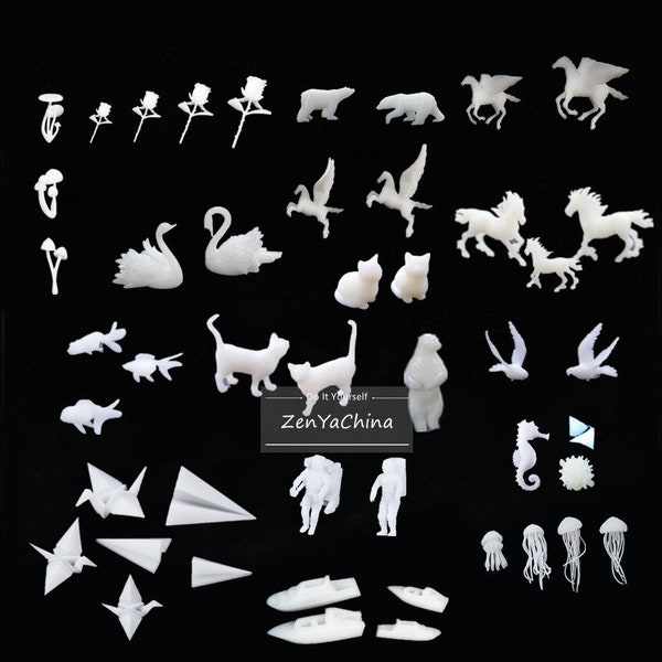 3D mignon ELK méduse cygne ours polaire pour l'art en résine bricolage artisanat coulée de bijoux en résine, mini décoration de paysage en résine micro-animal comme matériau de remplissage