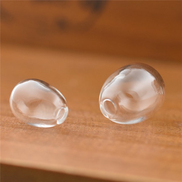 10pcs 14x11mm 18.5x14mm Water drop shape mini glass locket Drop Glass vial pendant Empty glass globe DIY Jewelry Findings