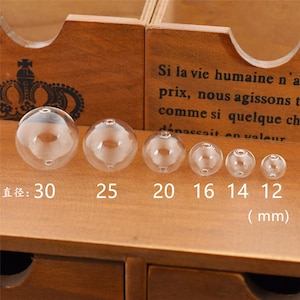 10pcs 12-30mm Double Trou Verre Globe Vide Bulle de verre Perles de verre Bricolage Bijoux fabrication flacon en verre pendentif image 2