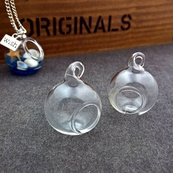 25mm Micro Landscape Ecological Glass Bottle Glass Pots jewelry Glass Bottle Moss DIY Glass globe Pendant
