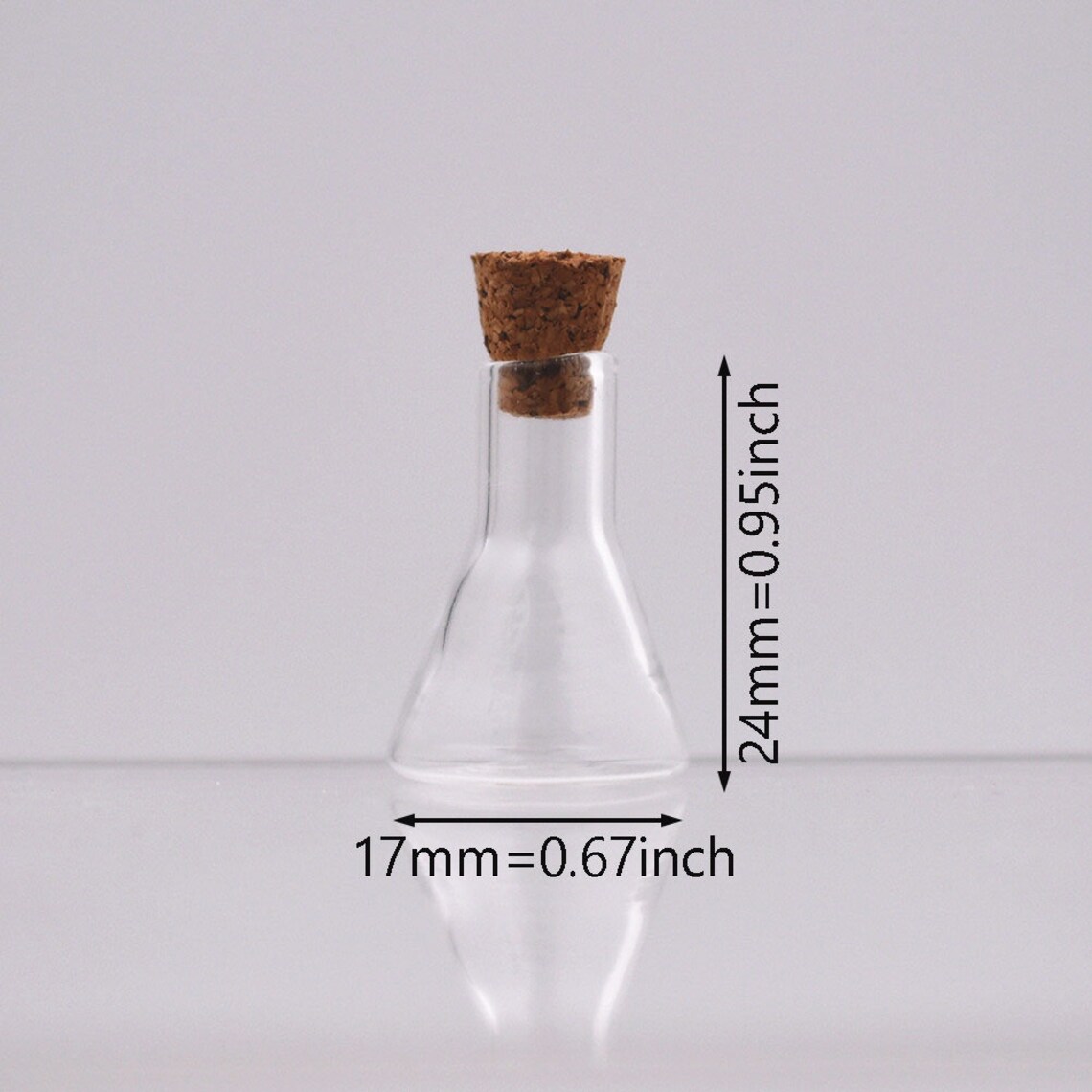 MNUPL Mini-Glasfläschchen Mit Kork – 0,5–5 Ml, 18x40 Mm, Transparent – Für Glücksbringer, Botschaften, Deko & Basteln (10/30/50 St.)