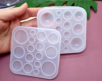 Gemstone Cabochon Resin Mold – Half Dome & Flat Round Styles for Rings, Pendants