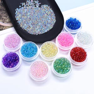 Mini Bubble Ball 1-3mm Tiny Beads for Epoxy Resin Nail Art Glass Globe Filler